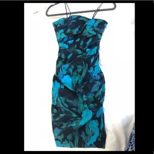 Blue and green flowered Nicole Miller dress